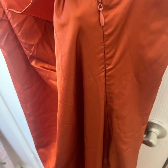 Finesse Satin Cowl Neck Maxi Dress in Burnt Orange - Picture 4 of 5